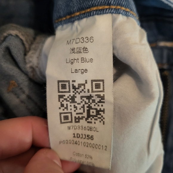 Women's Short Sleeve Button Front Denim Jumpsuit Overalls Size Large - Picture 8 of 8